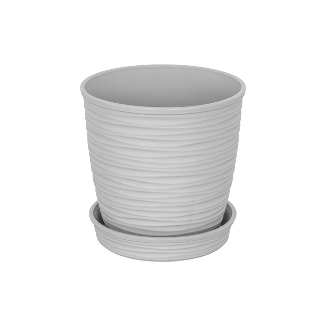 MACETA REDONDA ESTILO PIEDRA 11X10