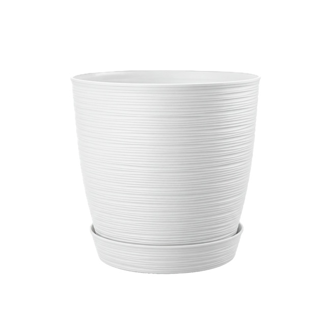 MACETA REDONDA ESTILO PIEDRA 29 X 27